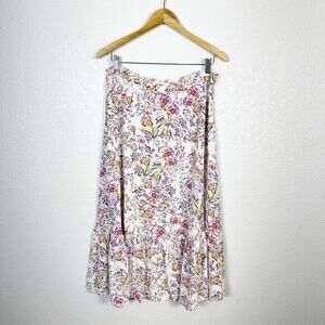 Somerset Womens Agatha Floral Printed Modest‎ Midi A-Line Skirt Multicolor 14